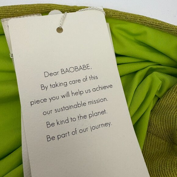 NWT Baobab Aria Dress Size S Lime Punch Midi Off-the-Shoulder Free People Slit - Picture 8 of 10